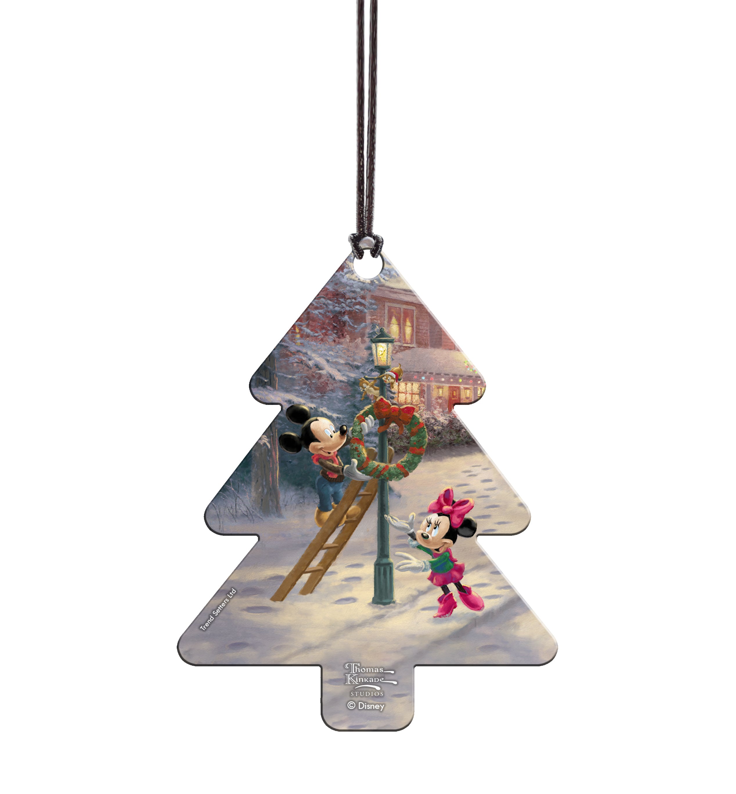 Thomas Kinkade (Mickeys Victorian Christmas - Mickey and Minnie) Hanging Acrylic Print ACPTREE495