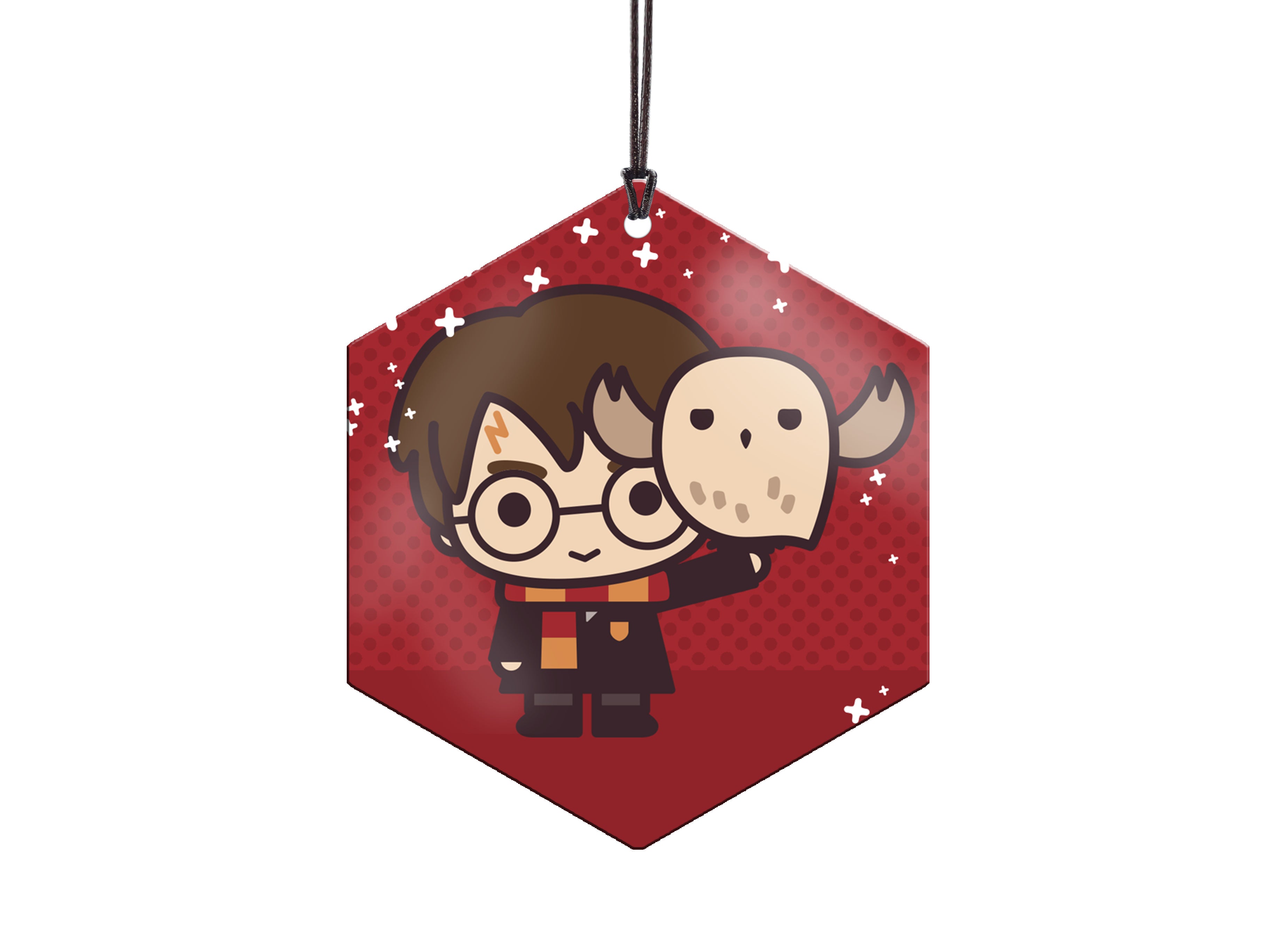 Harry Potter (Harry Potter and Hedwig - Chibi Cartoon) Hanging Metal Print AMHEX094