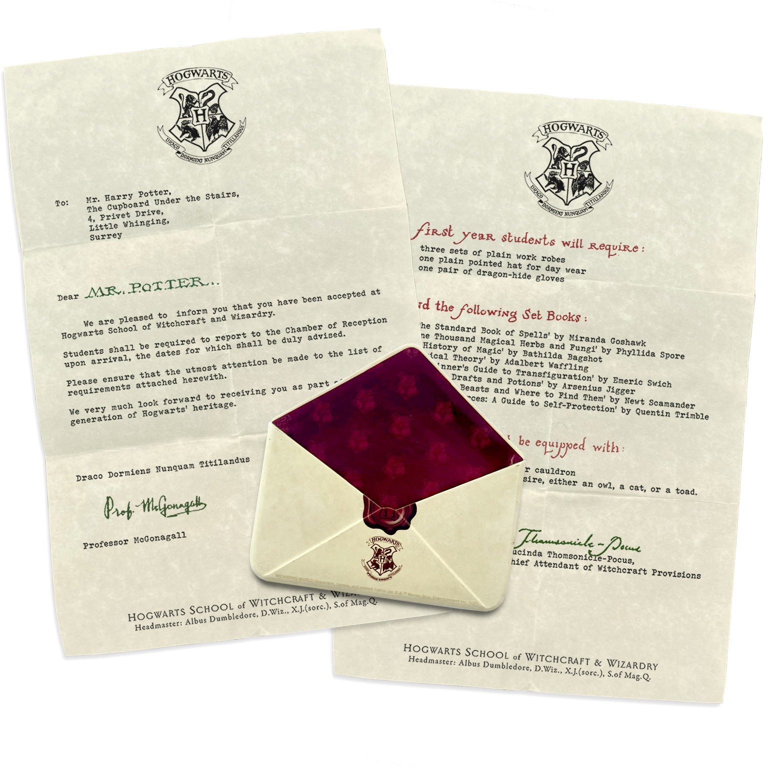 Harry Potter (Hogwarts Acceptance Letter) Hogwarts Envelope Resin Magnet MAGENV002