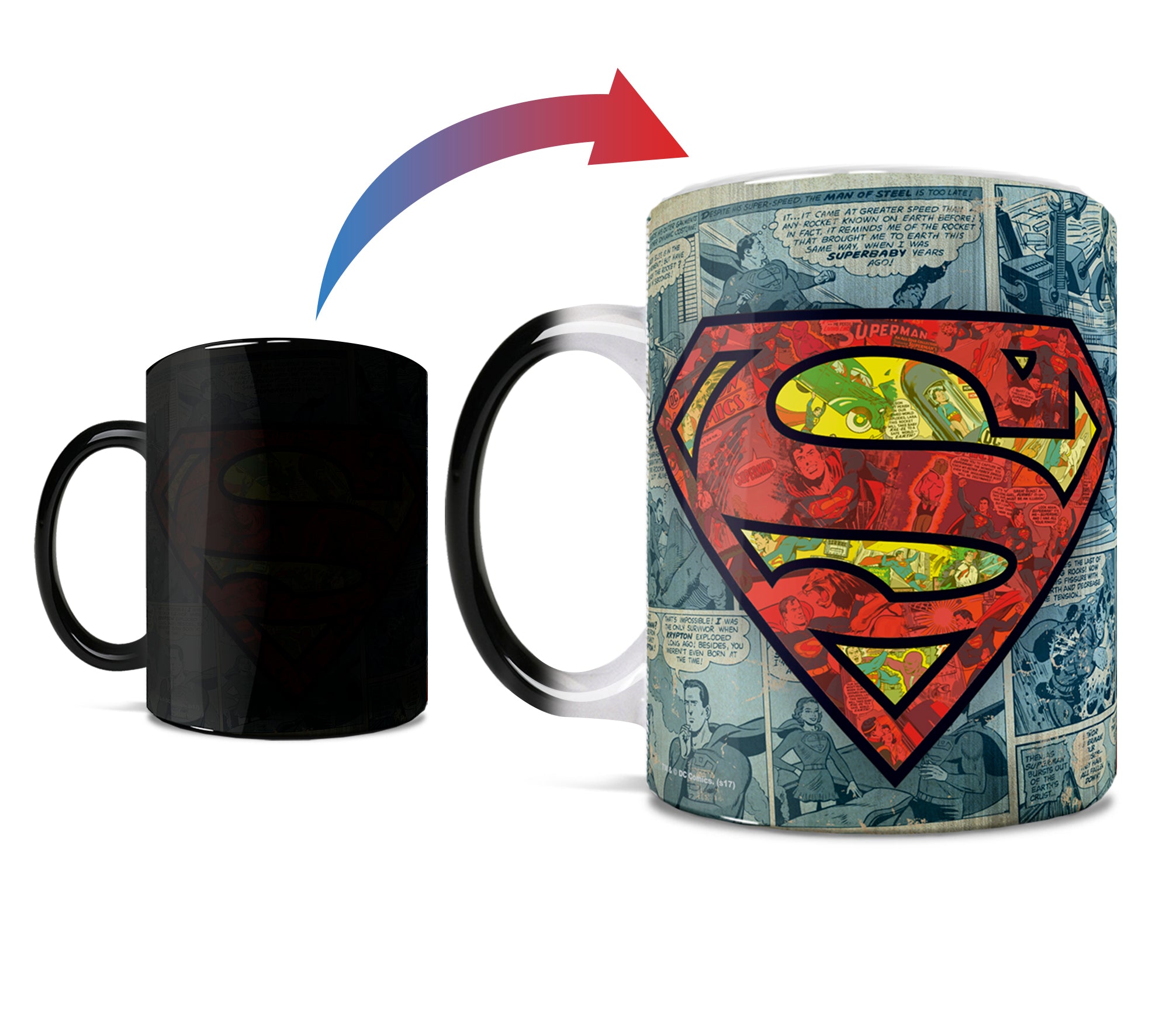 DC Comics (Superman - Retro Logo) Morphing Mugs® Heat-Sensitive Mug MMUG623