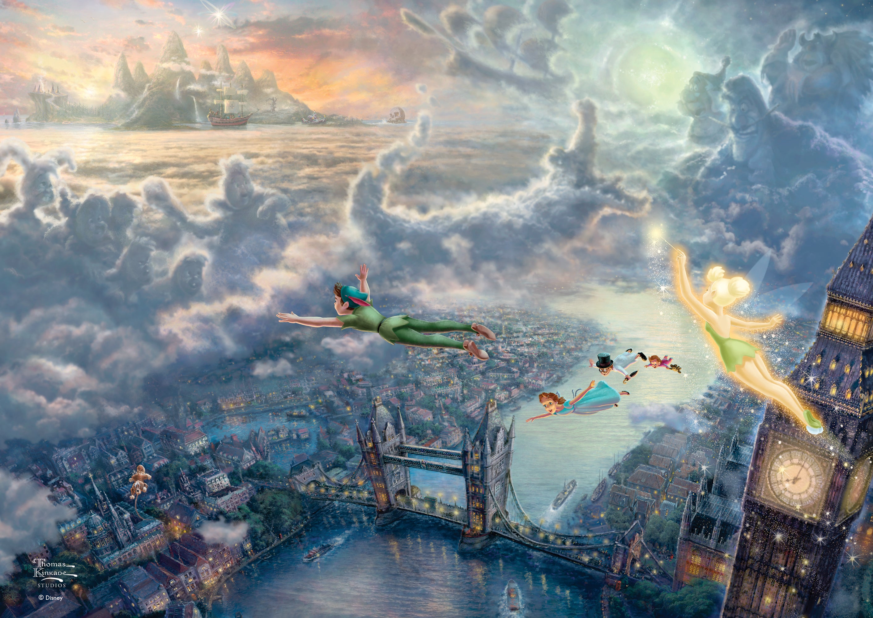 Disney (Tinker Bell and Peter Pan Fly to Never Land) MightyPrint™ Wall Art MP24170811