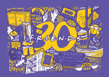 Friends: The Television Show 30th Anniversary (30th Anniversary) MightyPrintâ„¢ Wall Art MP24170941