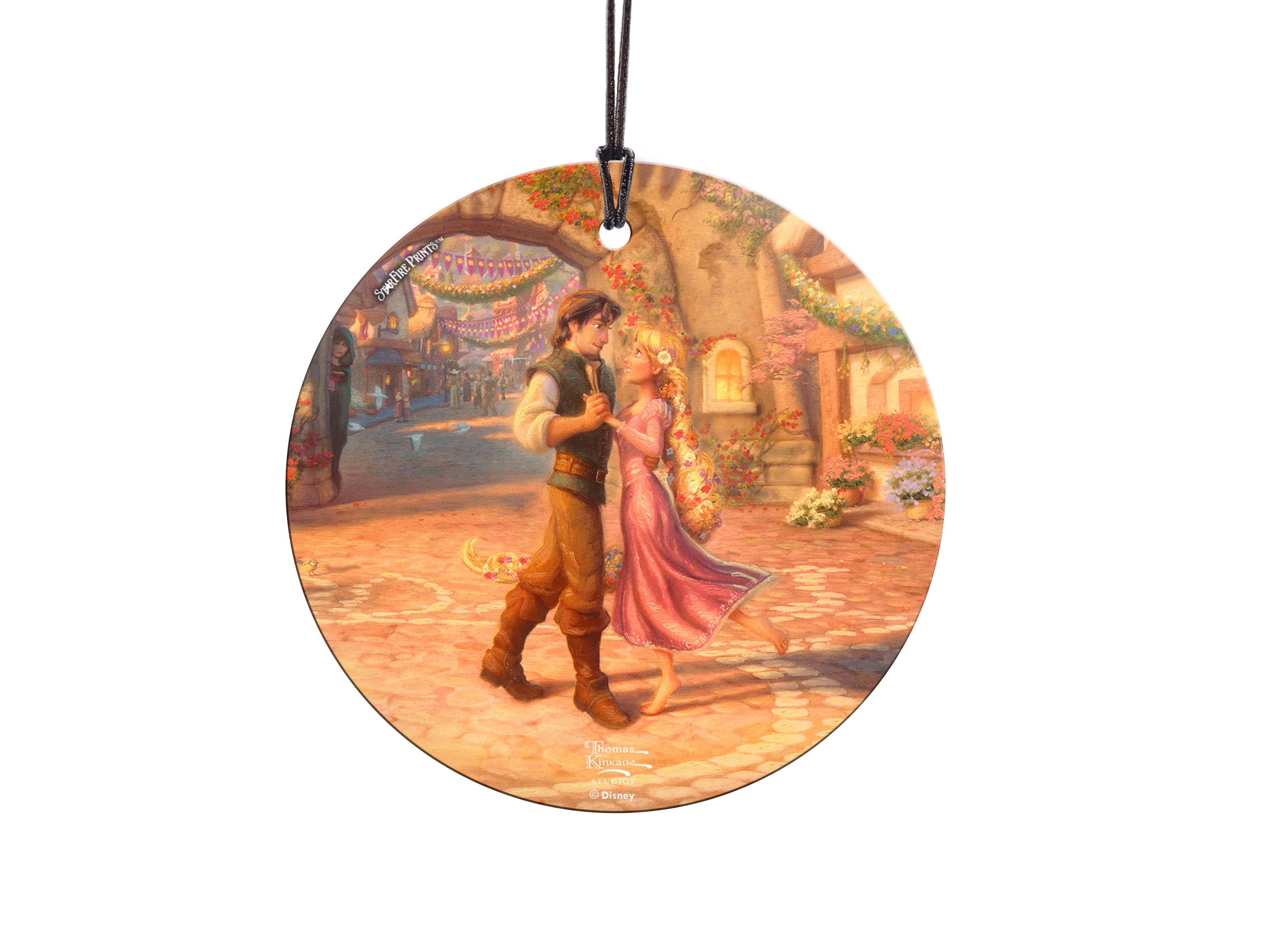 Disney (Rapunzel Dancing in the Sunlit Courtyard - Rapunzel and Flynn) StarFire Prints™ Hanging Glass Print SPCIR1096
