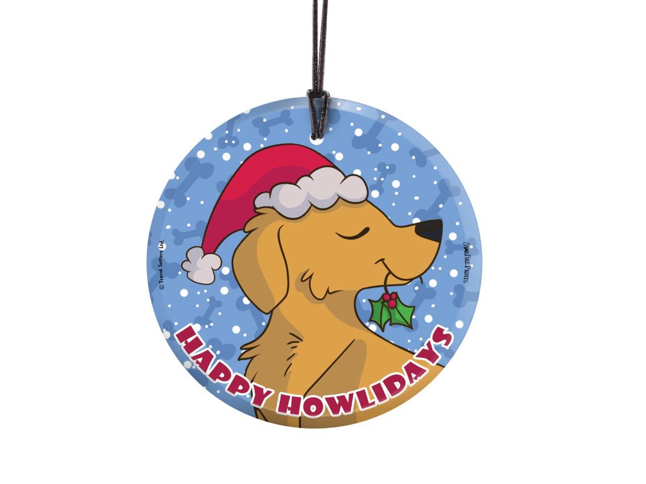 Christmas Collection (Happy Howlidays - Beagle) StarFire Prints™ Hanging Glass Print SPCIR805