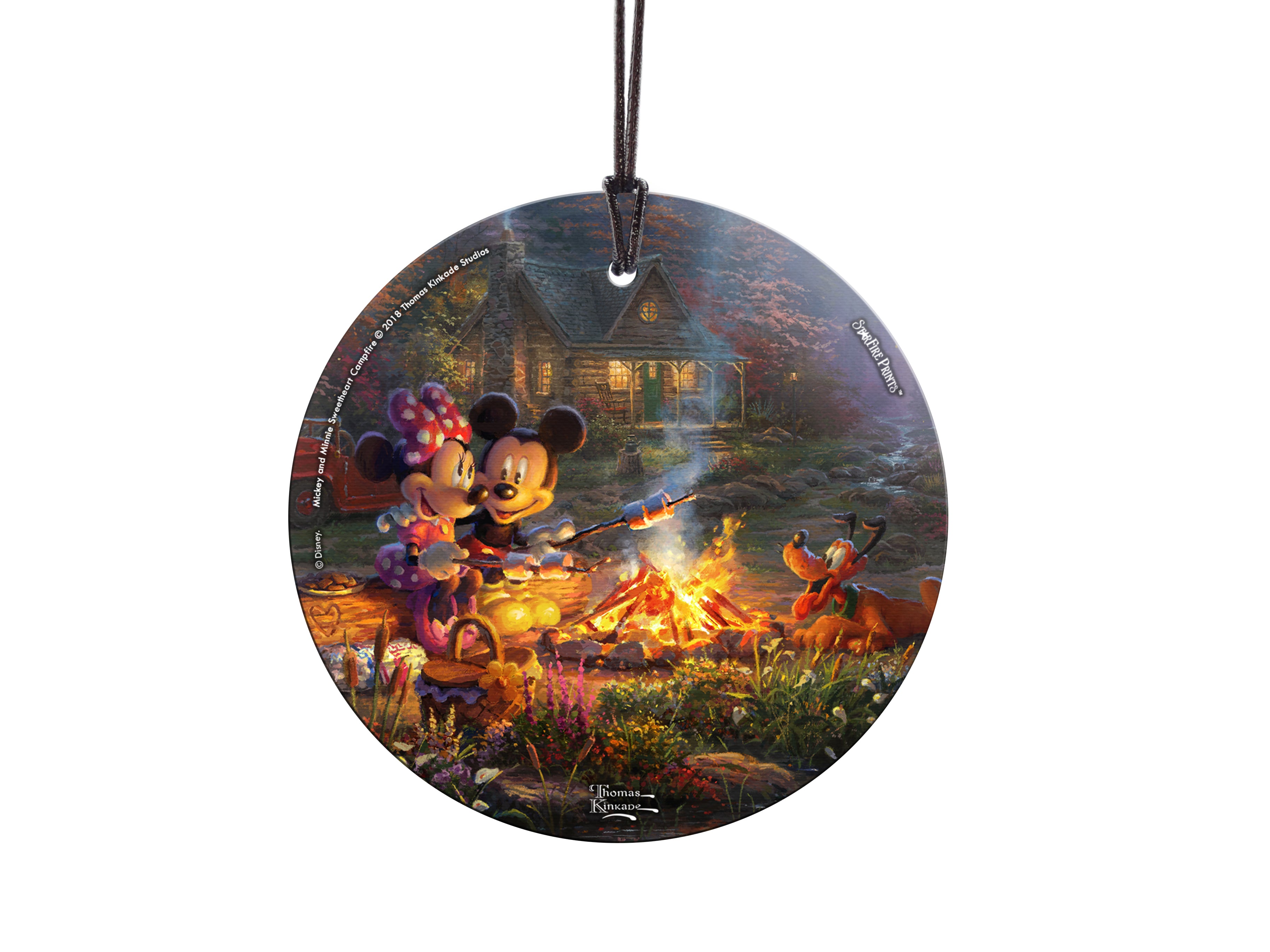 Disney (Mickey and Minnie Sweetheart Campfire) StarFire Prints™ Hanging Glass Print SPCIR868