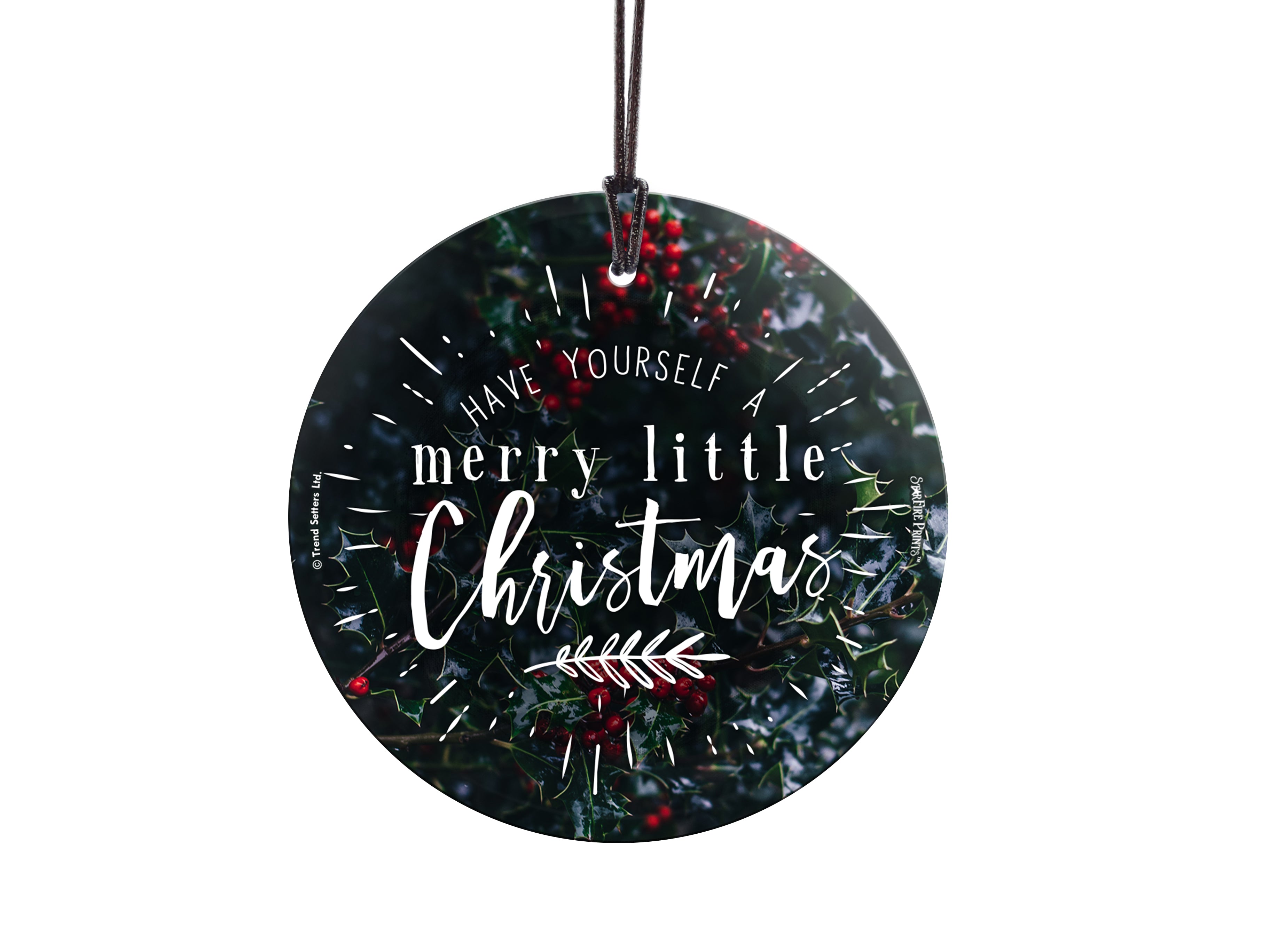 Christmas Collection (Have Yourself a Merry Little Christmas - Cranberries) StarFire Prints™ Hanging Glass Print SPCIR964
