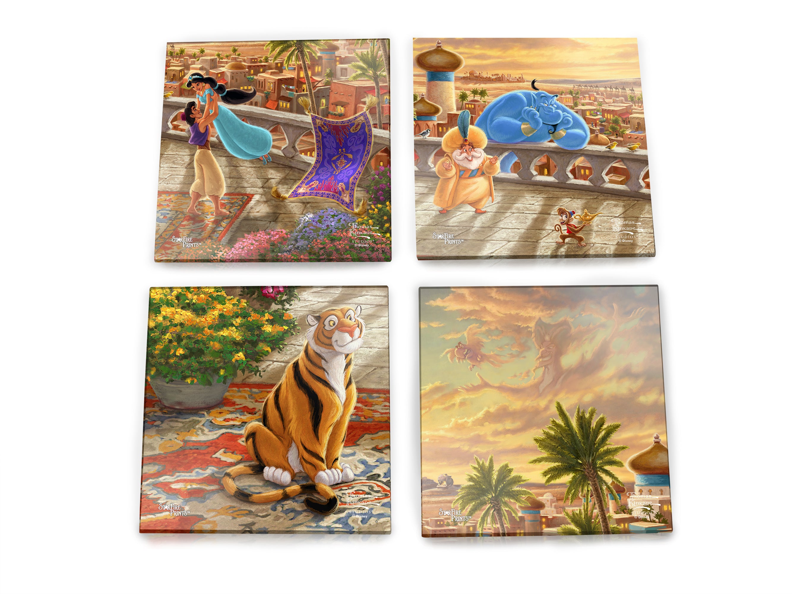 Disney (Jasmine Dancing in the Desert Sunset) StarFire Prints™ Glass Coaster Set of Four SPCSTR1087