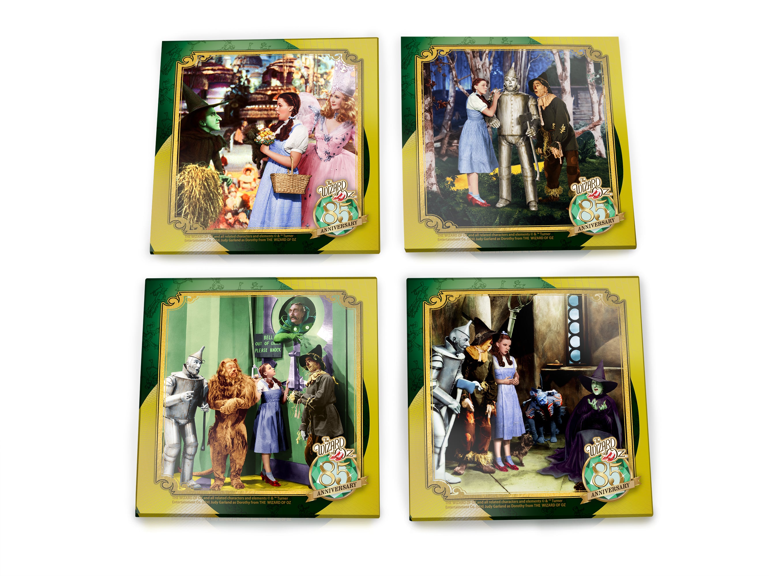 The Wizard of Oz 85th Anniversary (Iconic Scenes) Starfire Prints Glass Coaster Set SPCSTR1313