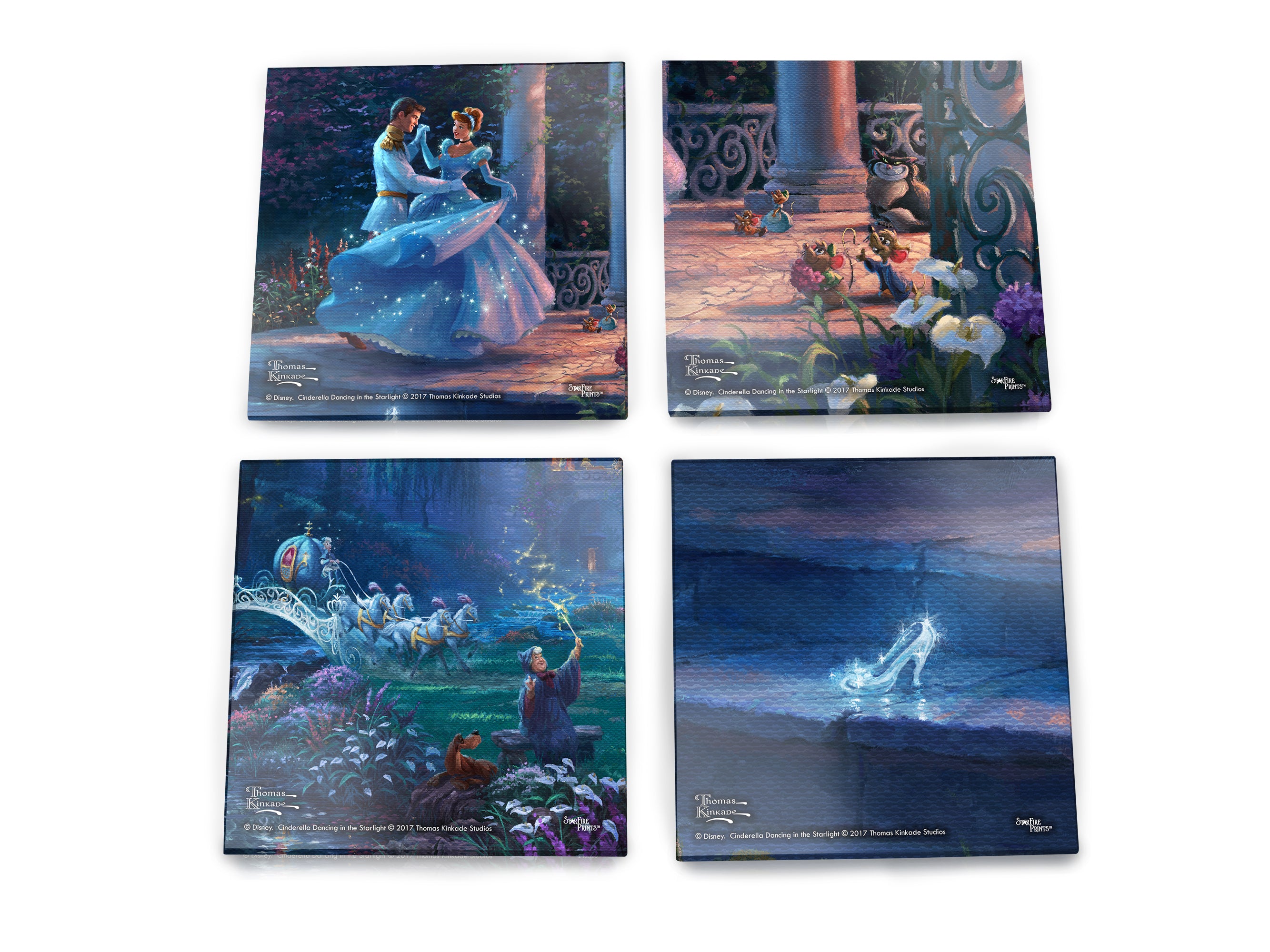 Disney (Cinderella Dancing in the Starlight) StarFire Prints™ Glass Coaster Set of Four SPCSTR754