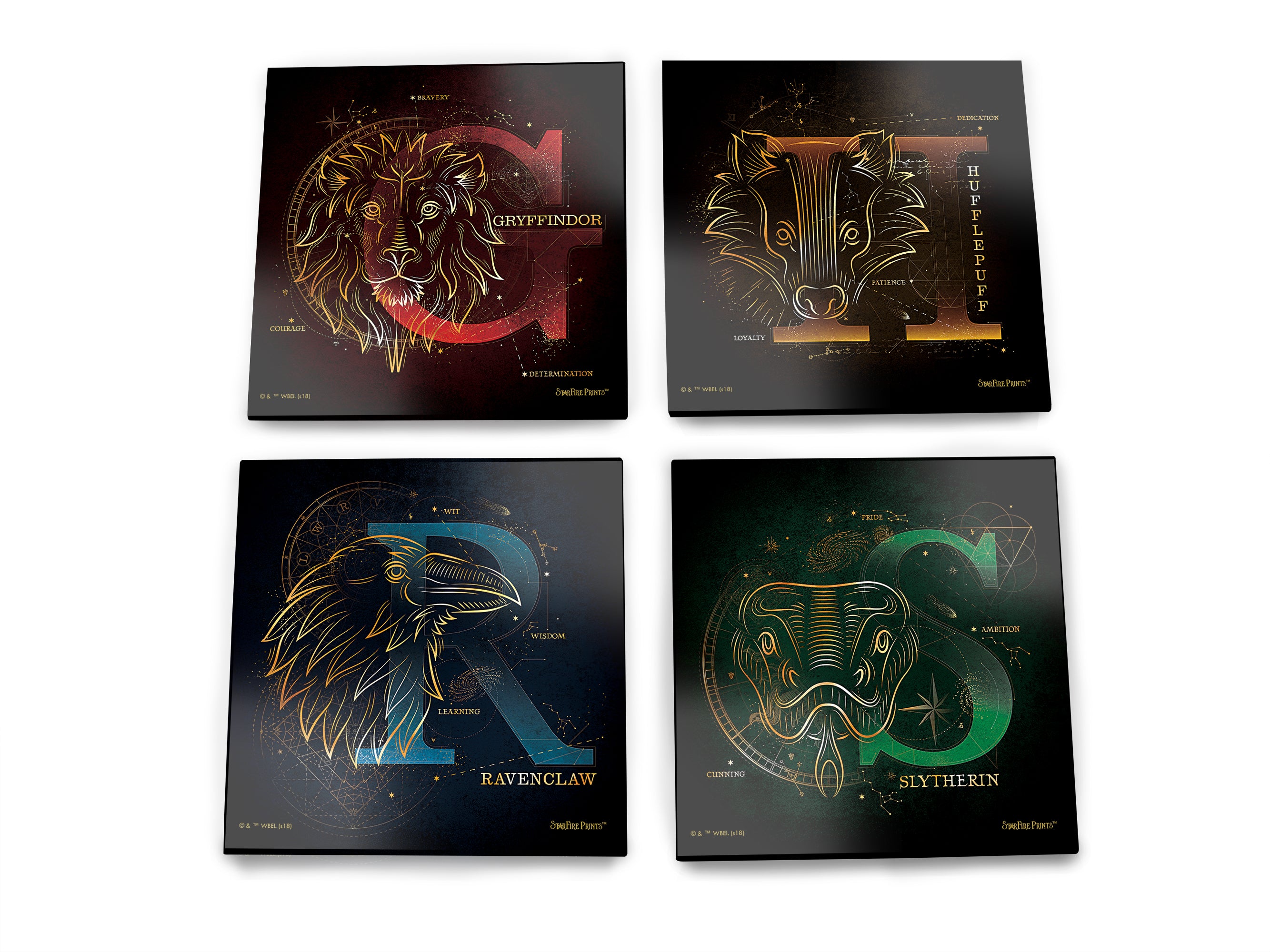 Harry Potter (Hogwarts Celestial House Crests) StarFire Prints™ Glass Coaster Set of Four SPCSTR973