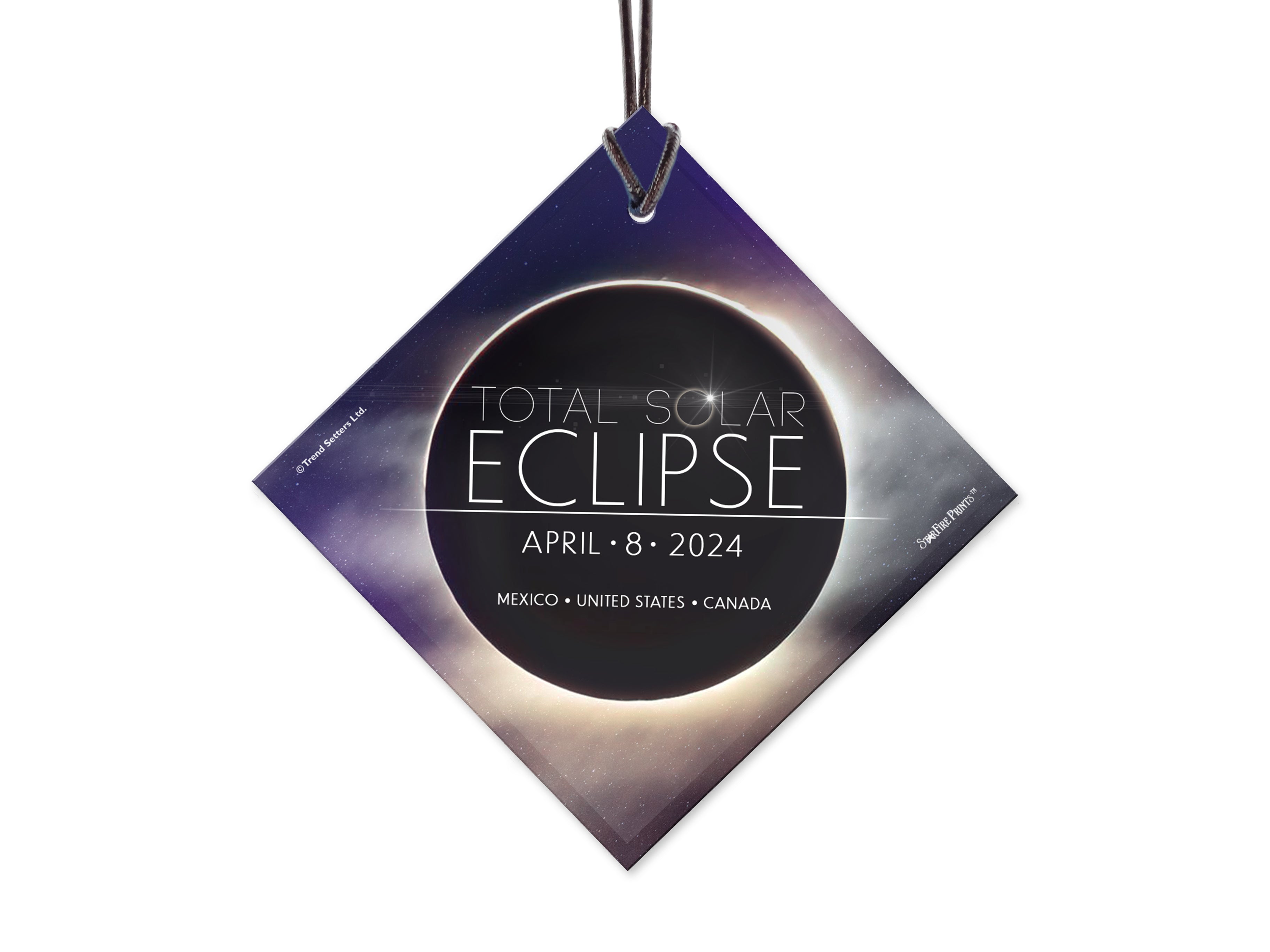 Solar Eclipse April 2024 - StarFire Prints™ Hanging Glass Print SPSQU783
