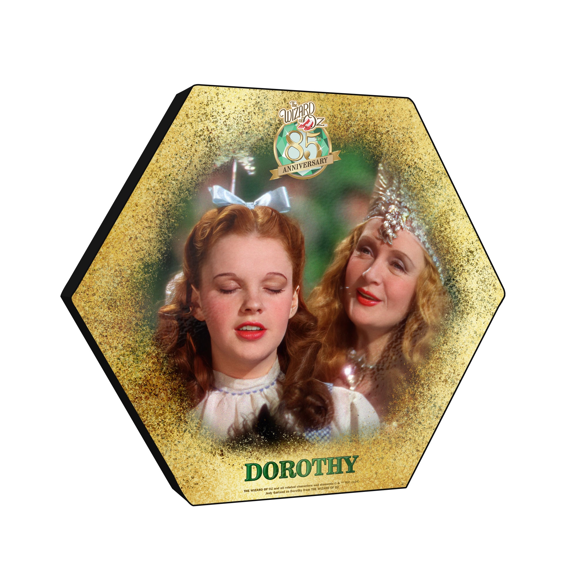 The Wizard of Oz (85th Anniversary – Dorothy and Glinda the Good Witch) KNEXAGON Wood Print WPHEX6959