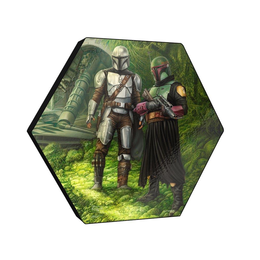 Star Wars (The Mandalorian - Brothers in Arms) KNEXAGON® Wood Print WPHEX8476