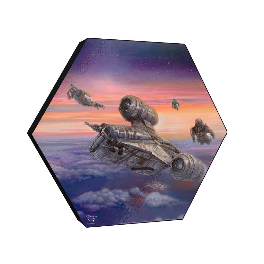 Star Wars (The Mandalorian - The Escort) KNEXAGON® Wood Print WPHEX9726