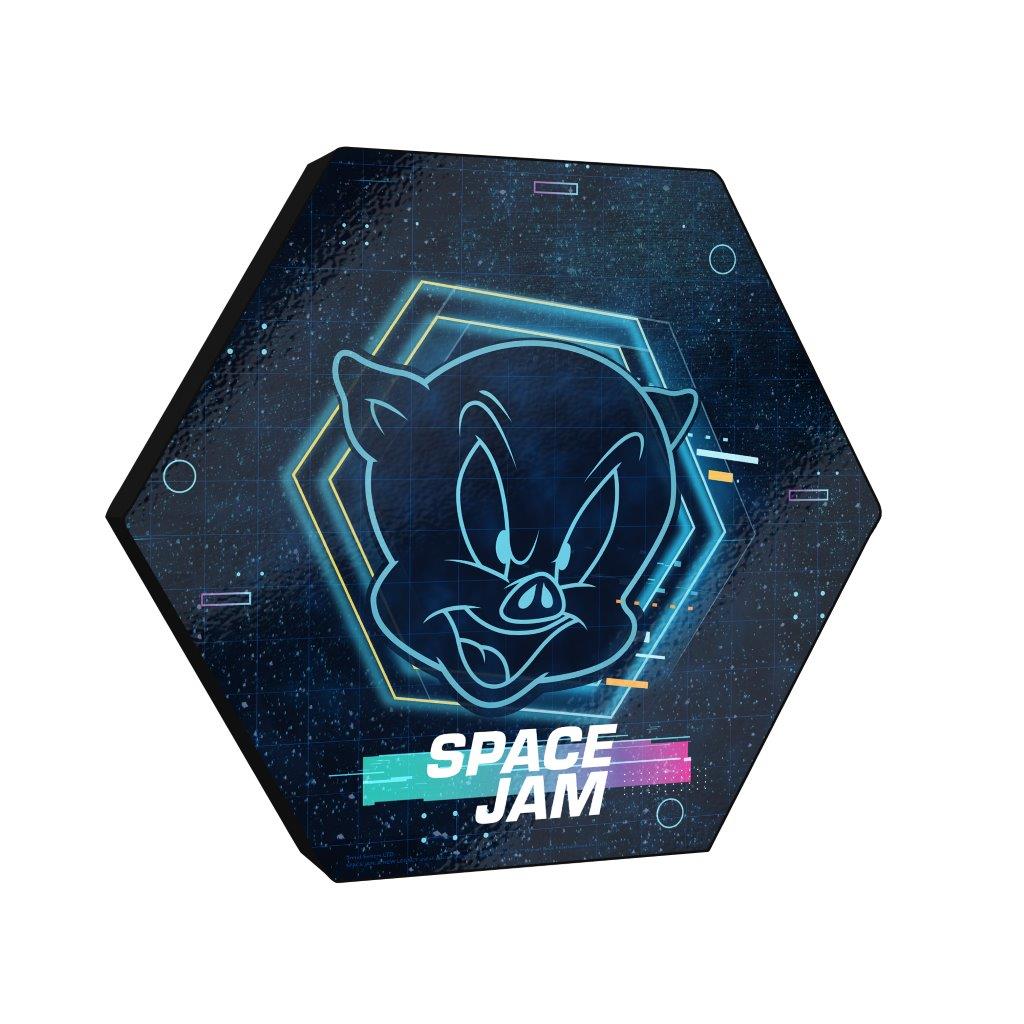 Space Jam: A New Legacy (Tune Squad- Porky Pig) KNEXAGON® Wood Print WPHEX7823SJTS