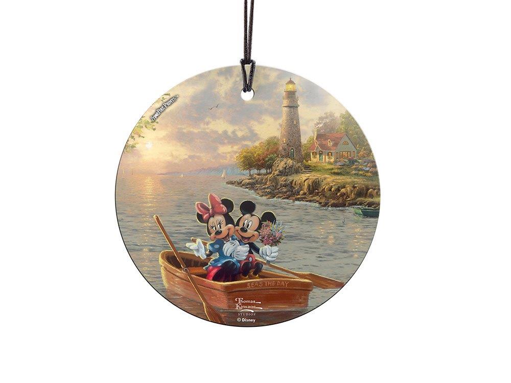 Disney (Mickey and Minnie Lighthouse Cove - Mickey and Minnie) StarFire Prints™ Hanging Glass Print SPCIR1098