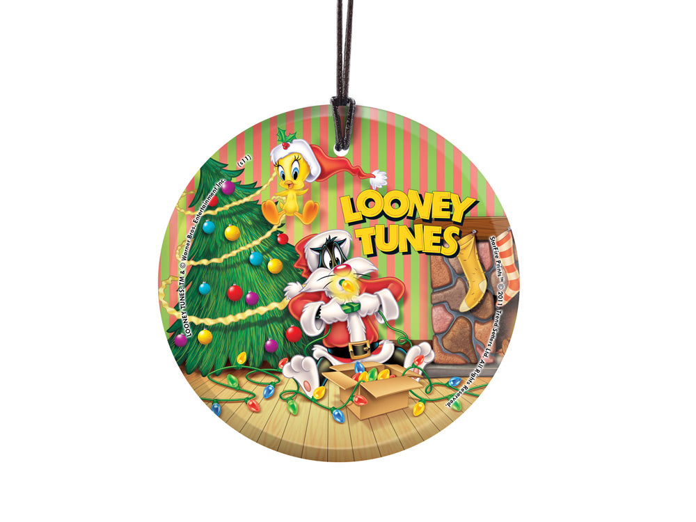 Looney Tunes (Sylvester and Tweetys Christmas) StarFire Prints™ Glass Print SPCIR145