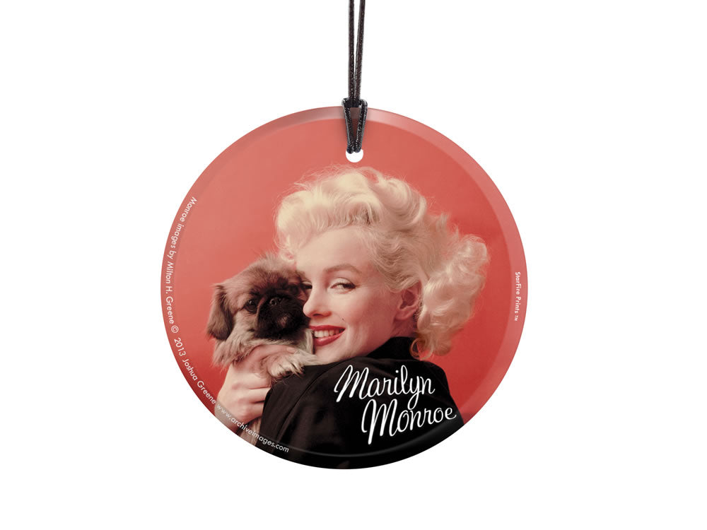 Marilyn Monroe (Oriental Gown and Pekinese) StarFire Prints™ Hanging Glass Print SPCIR414