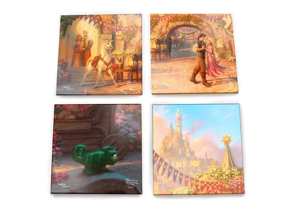 Disney (Rapunzel Dancing in the Sunlit Courtyard) StarFire Print Glass Coaster Set SPCSTR1095