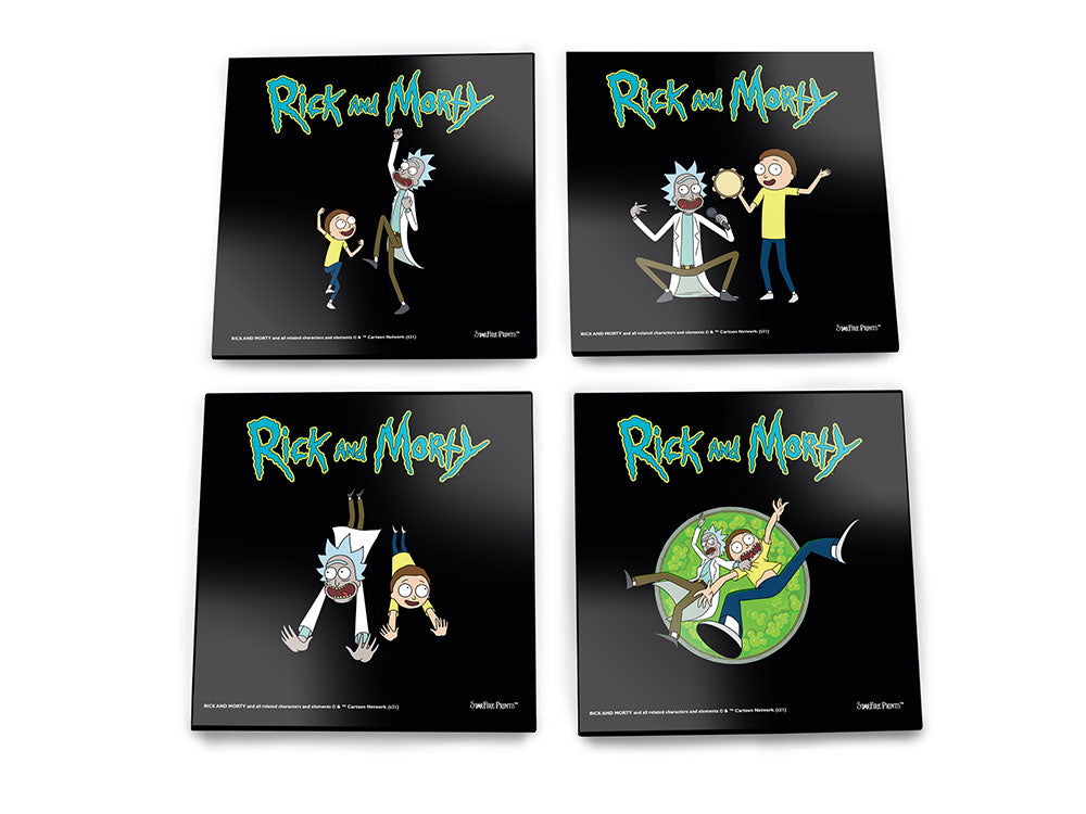 Rick and Morty (Characters) StarFire Prints™ Glass Coaster Set of Four SPCSTR1183