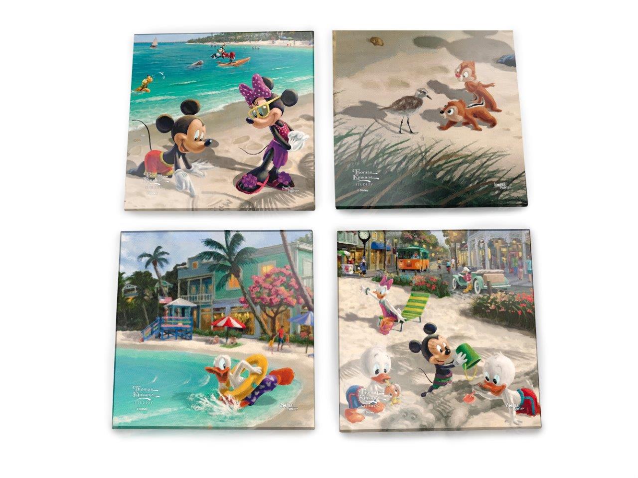 Disney (Mickey and Minnie Mouse in Florida) StarFire Prints™ Glass Coaster Set of Four SPCSTR1264