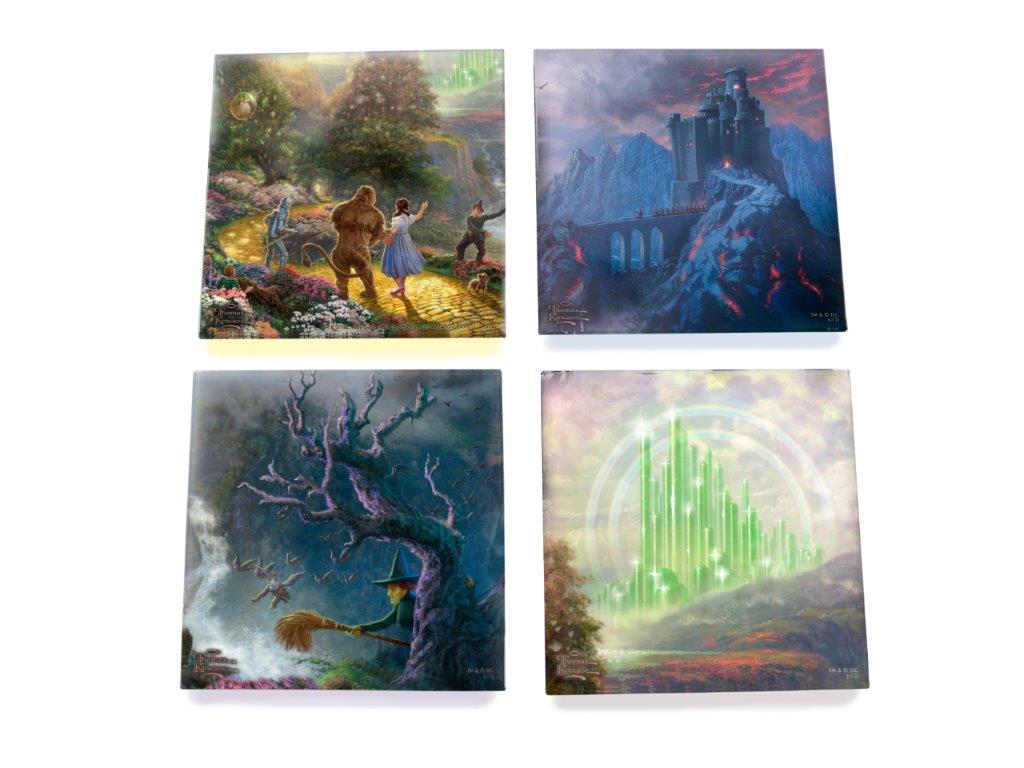 The Wizard of Oz (Dorothy Discovers the Emerald City - Thomas Kinkade) StarFire Prints™ Glass Coaster Set of Four SPCSTR280