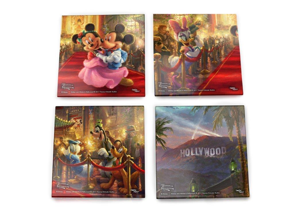 Disney (Mickey and Minnie Mouse in Hollywood) StarFire Prints™ Glass Coaster Set of Four SPCSTR799