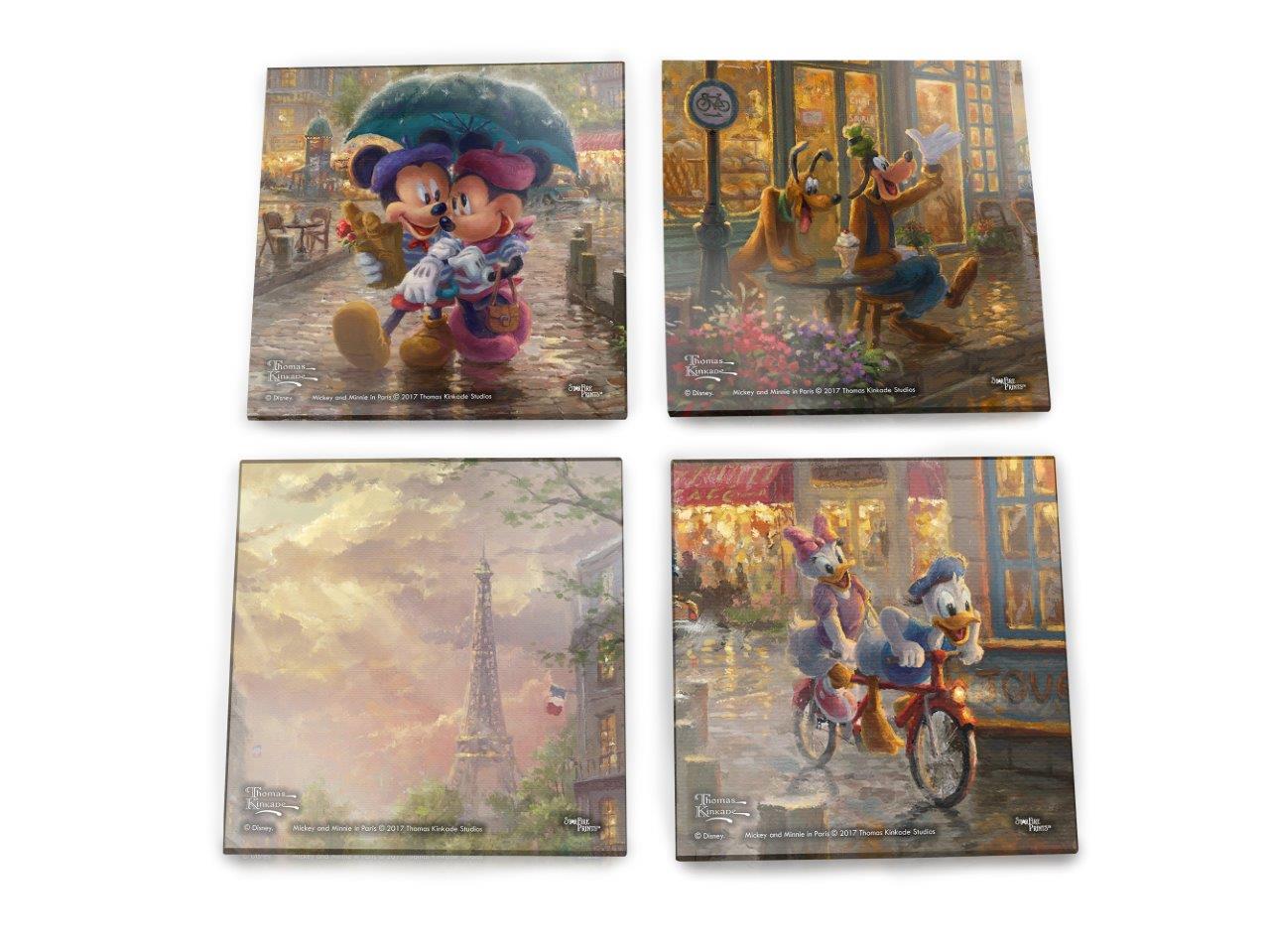 Disney (Mickey and Minnie Mouse in Paris) StarFire Prints™ Glass Coaster Set of Four SPCSTR844