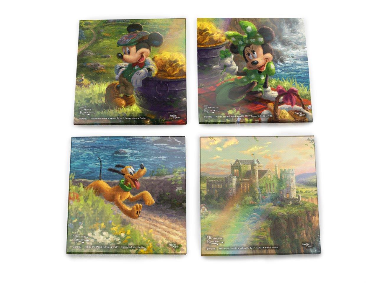 Disney (Mickey and Minnie Mouse in Ireland) StarFire Prints™ Glass Coaster Set of Four SPCSTR851