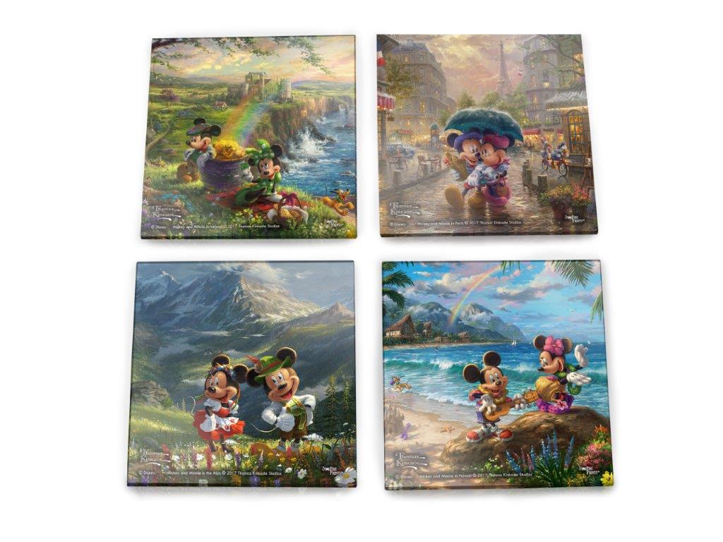 Disney (Mickey and Minnie Mouse Tourists) StarFire Prints™ Glass Coaster Set of Four SPCSTR854