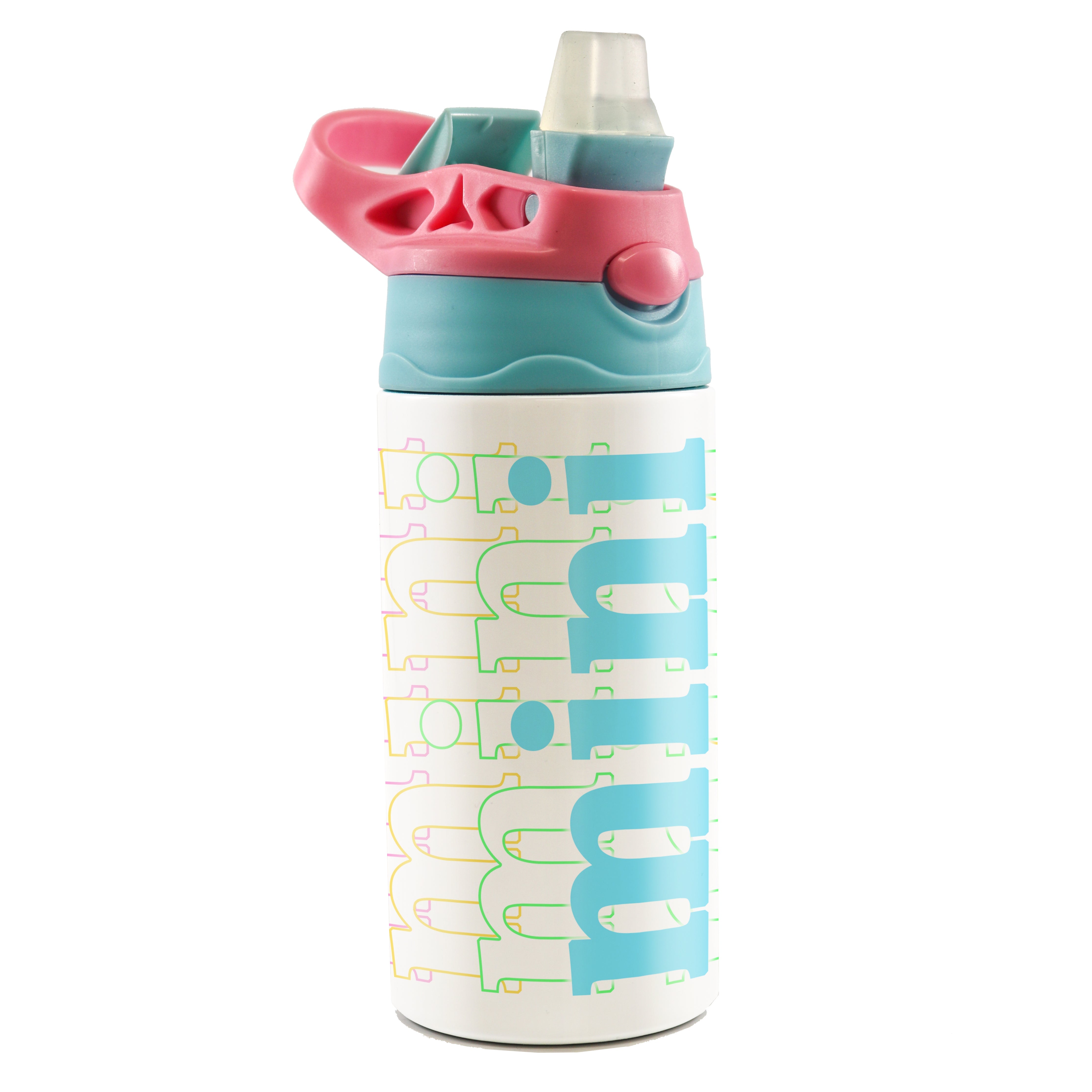 Mini and Me Collection (Mini) Kids 12oz Stainless Steel Water Bottle (Pink/Blue) SSKIDPB0012