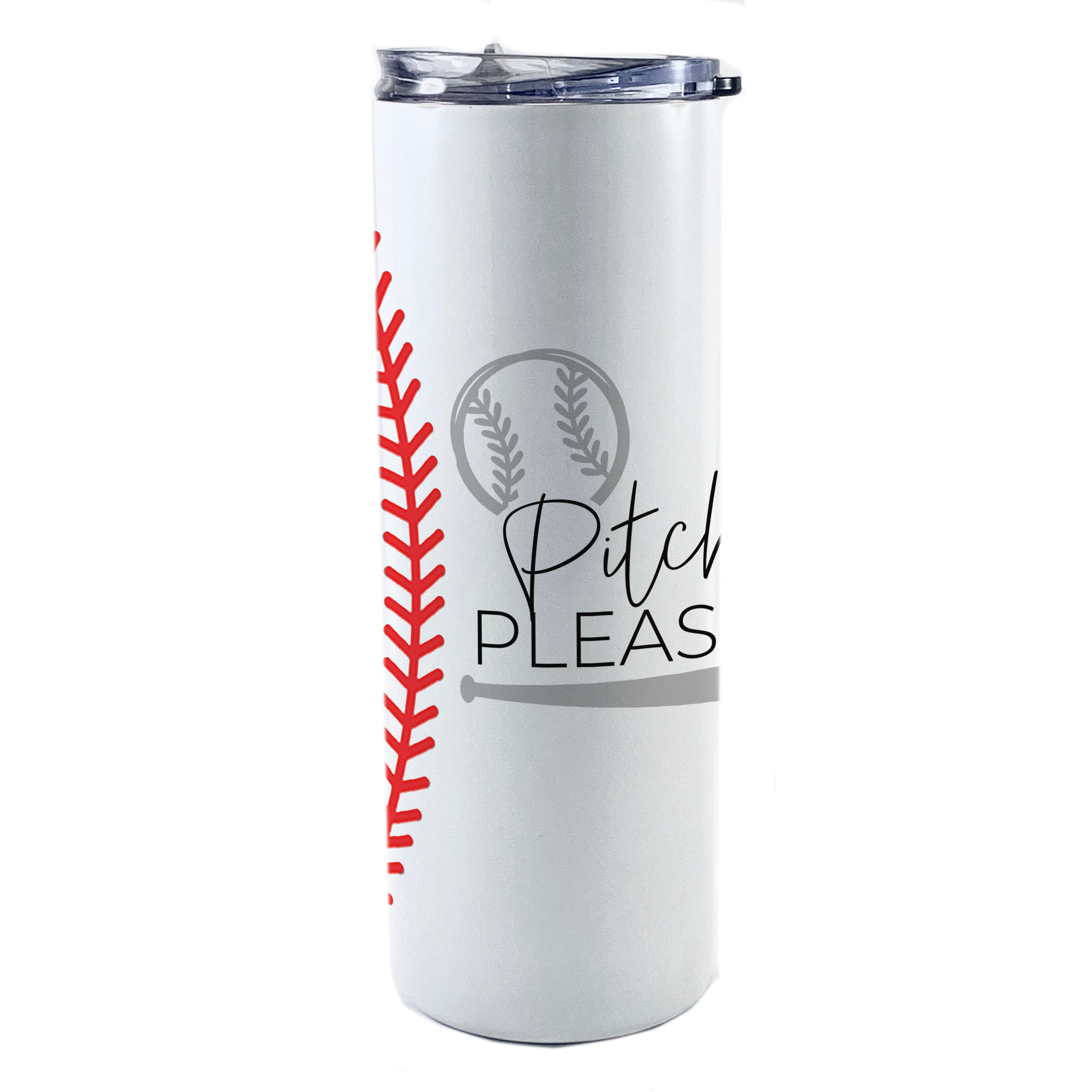 Sports Collection (Pitch Please - Baseball) 20 Oz Stainless Steel Travel Tumbler with Straw SSTUMW0067