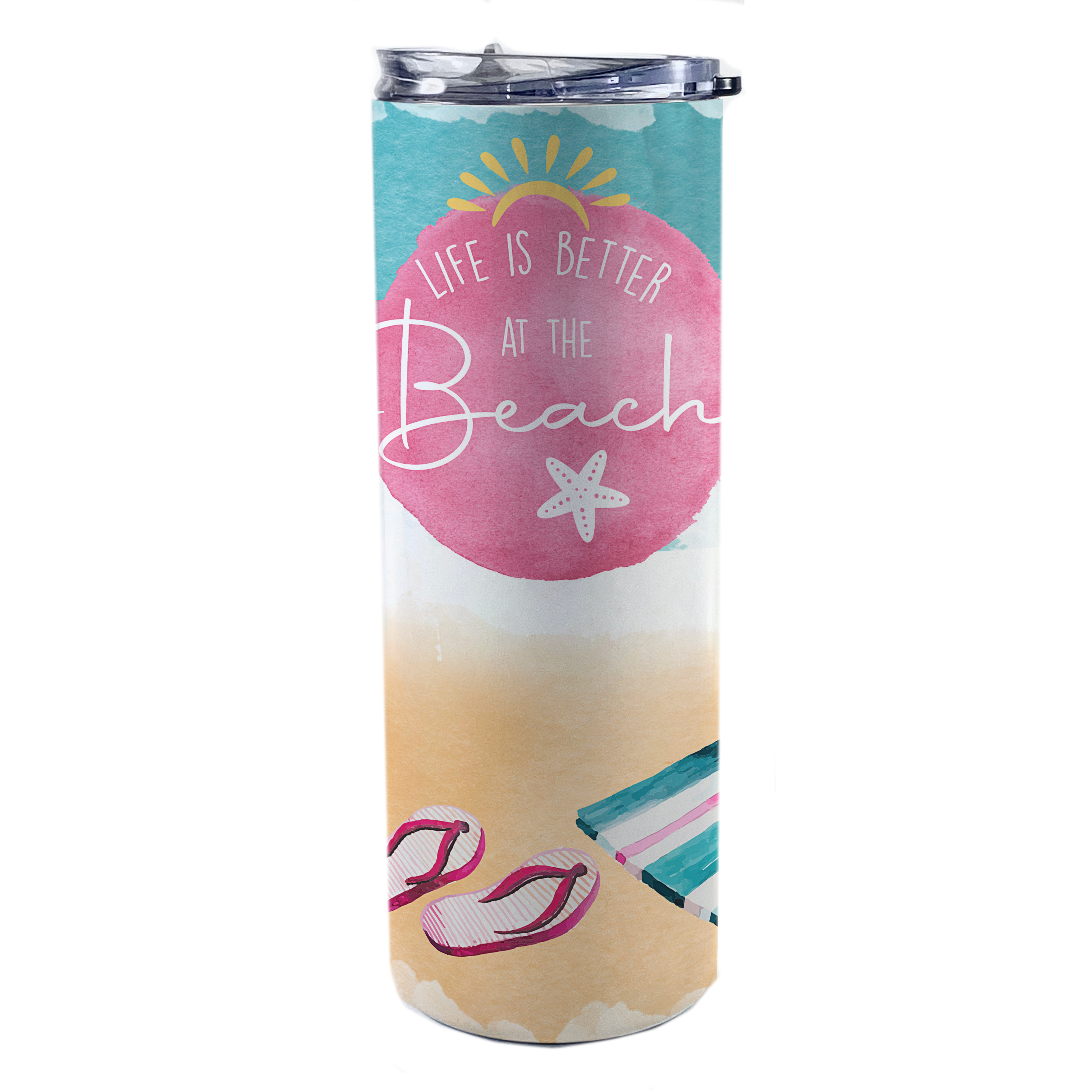 Vacation Collection (Life Is Better At The Beach 2) 20 Oz Stainless Steel Travel Tumbler with Straw SSTUMW0088
