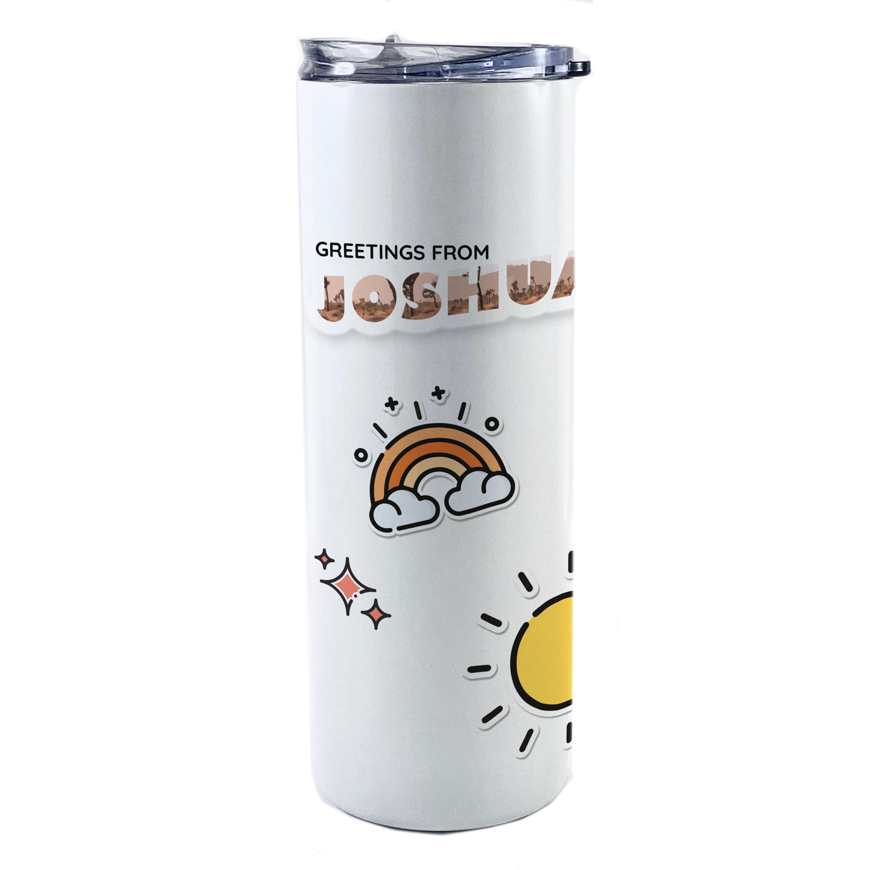 Vacation Collection (National Park - Joshua Tree) 20 Oz Stainless Steel White Travel Tumbler with Straw SSTUMW0104
