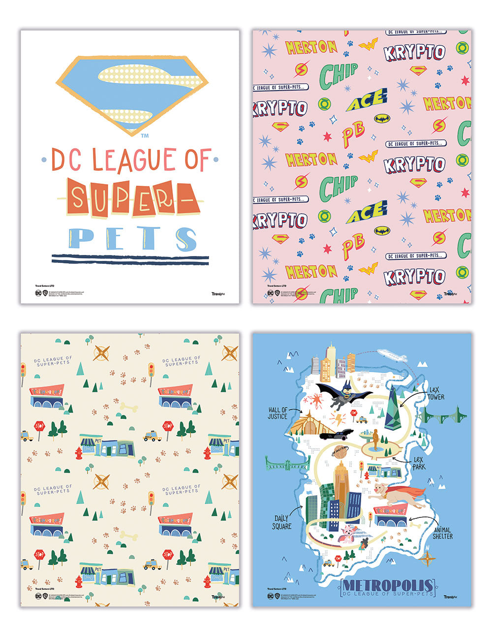 DC League of Super-Pets (Doodles) TrendyPrint™ Set  TP08100555