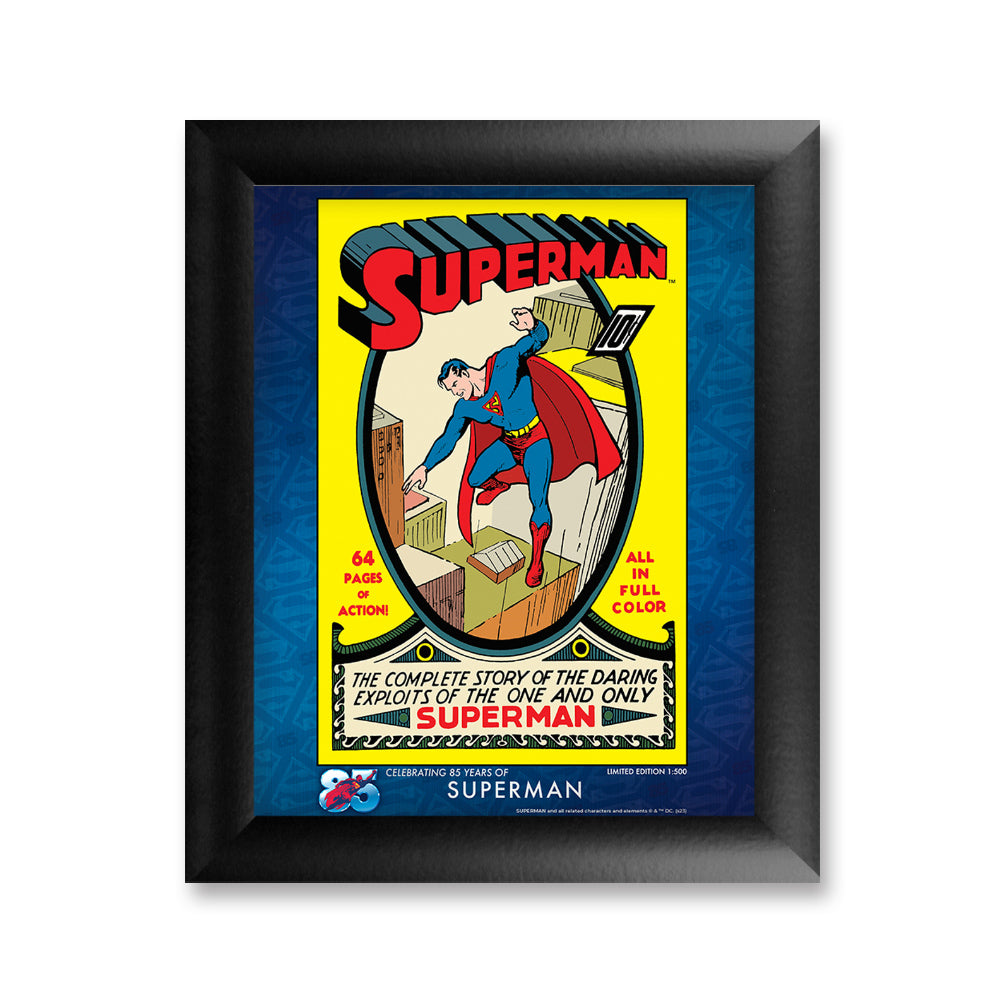 Superman 85th Anniversary (Complete Story Cover) Framed TrendyPrint™ Wall Art TPF08100437CLA