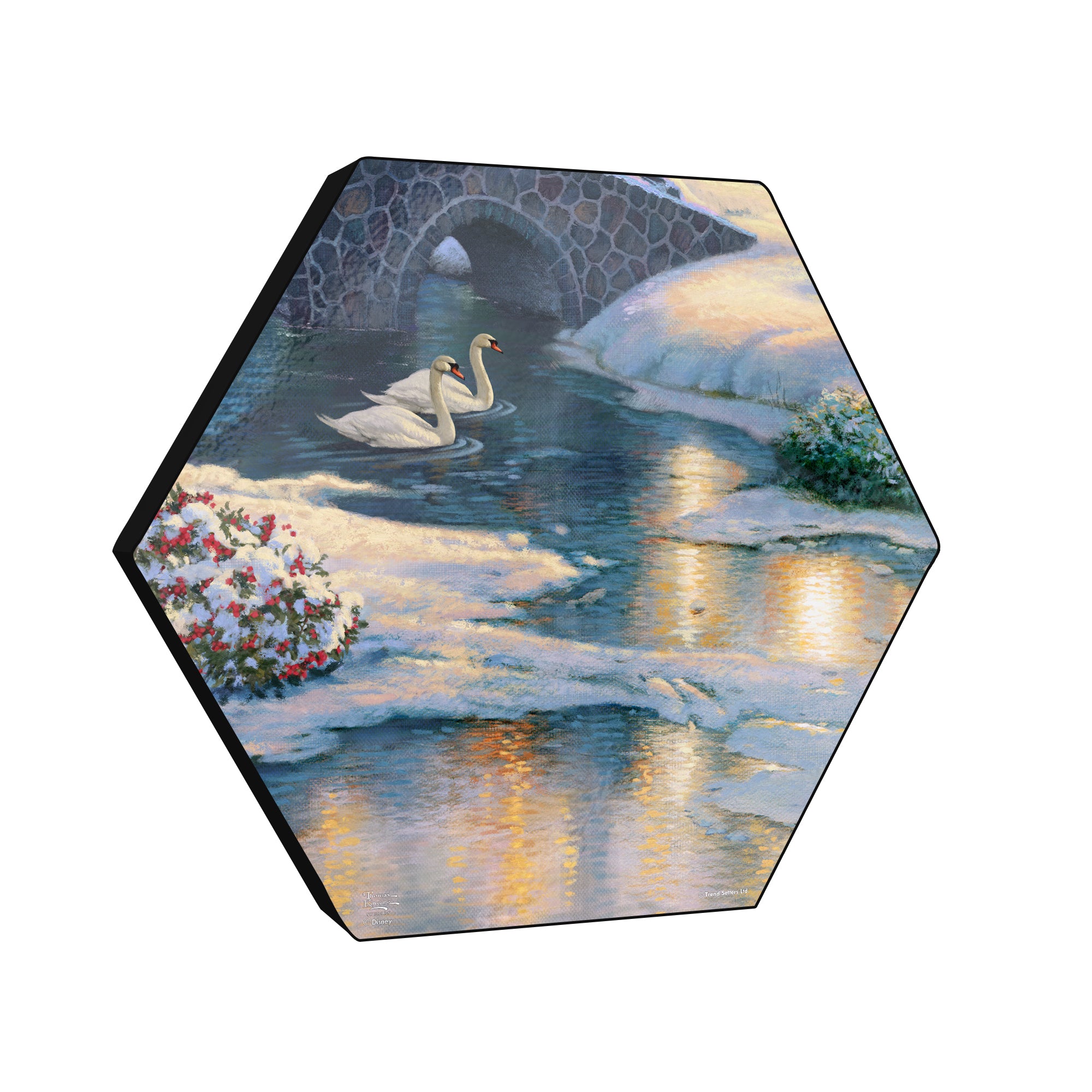 Disney (Beauty and the Beasts Winter Enchantment - Swans) KNEXAGON® Wood Print WPHEX0226
