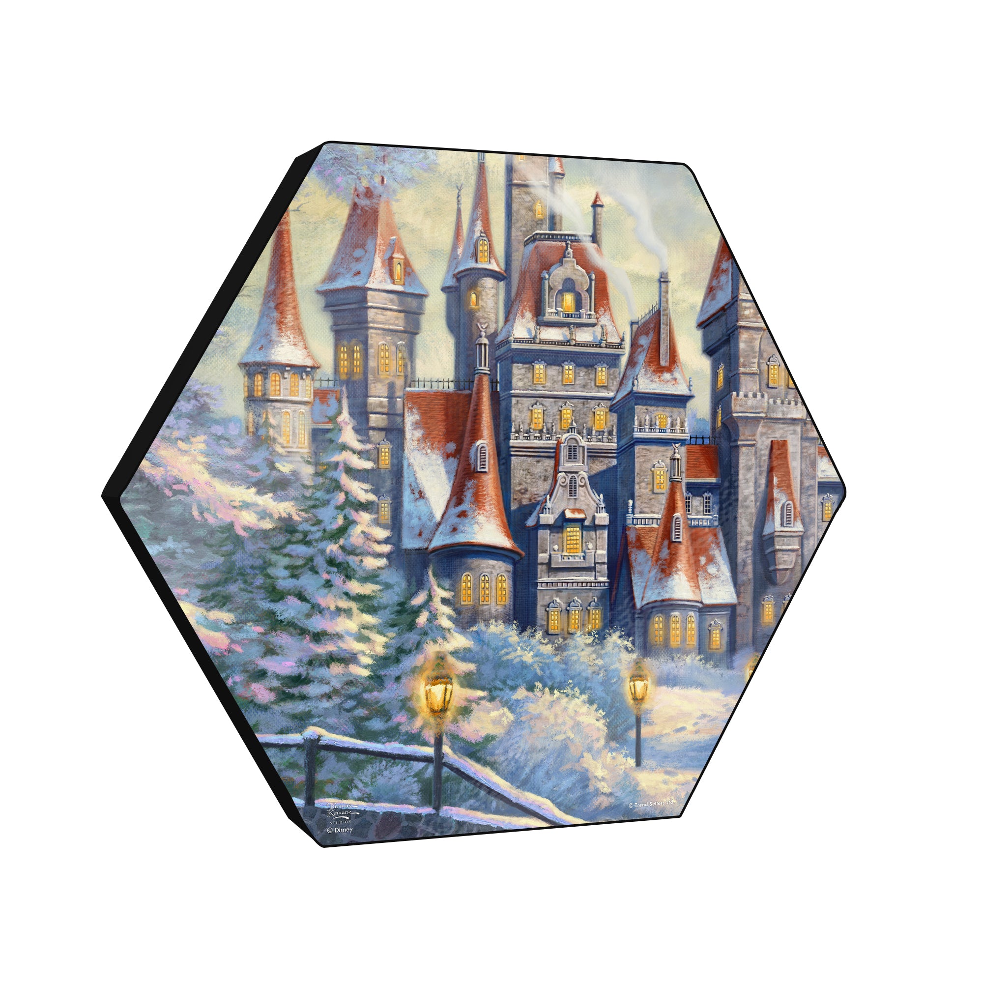 Disney (Beauty and the Beasts Winter Enchantment - Castle) KNEXAGON® Wood Print WPHEX2002