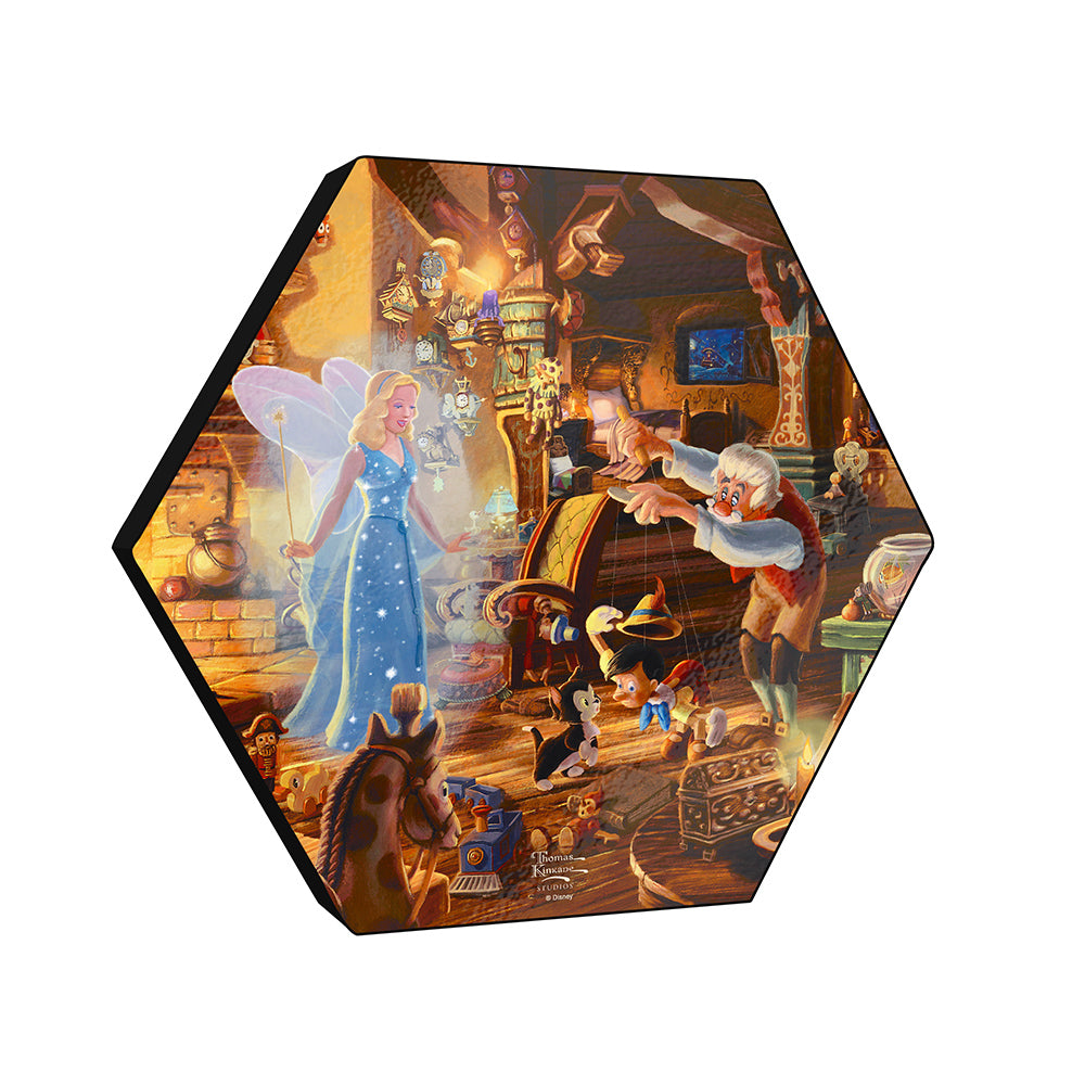Disney (Geppettos Pinocchio) KNEXAGON® Wood Print WPHEX3807