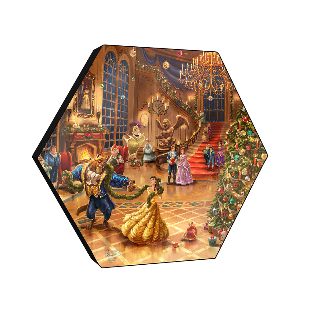 Disney (Beauty and the Beast Christmas Celebration) KNEXAGON® Wood Print WPHEX6489