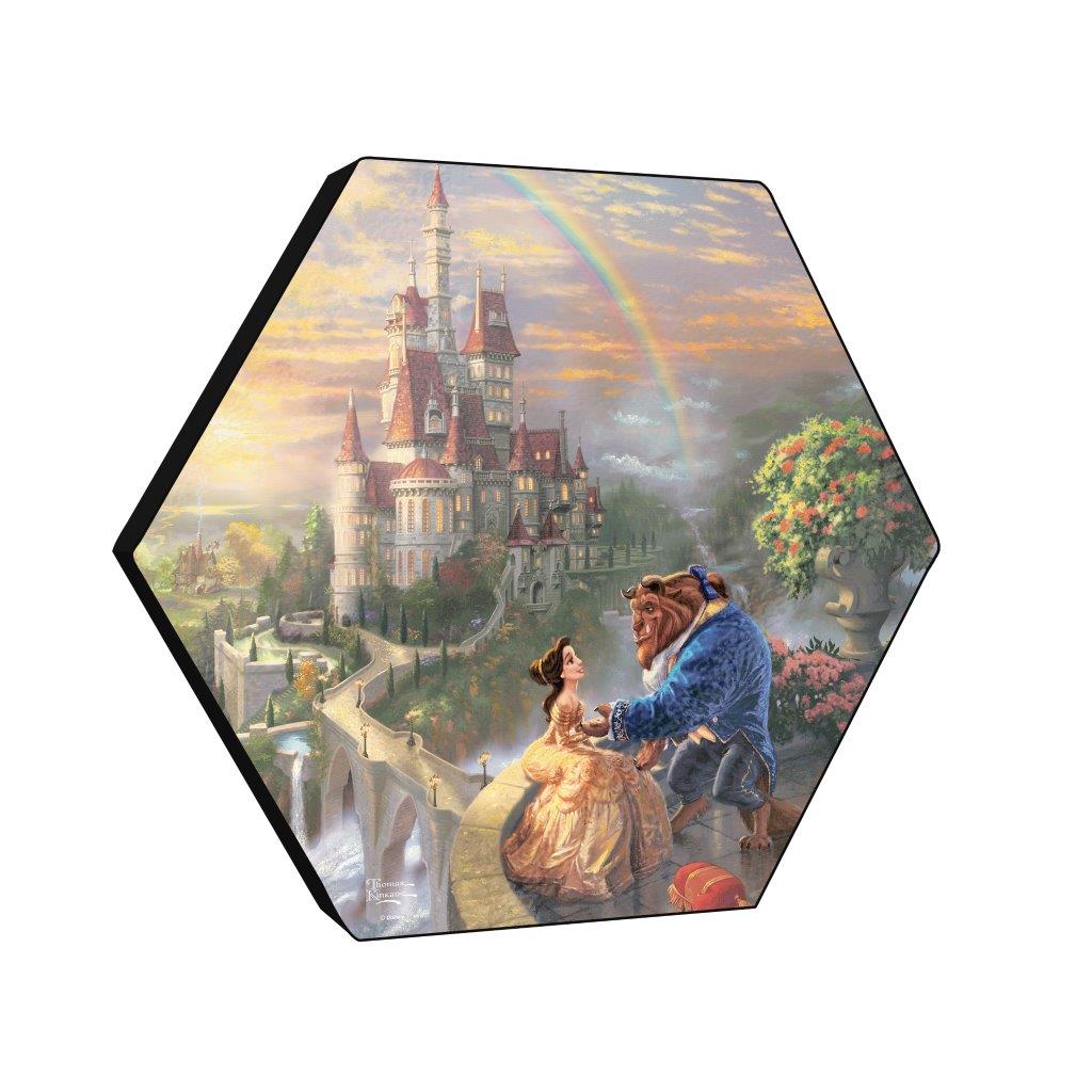 Disney (Beauty and the Beast Falling in Love) KNEXAGON® Wood Print WPHEX8962