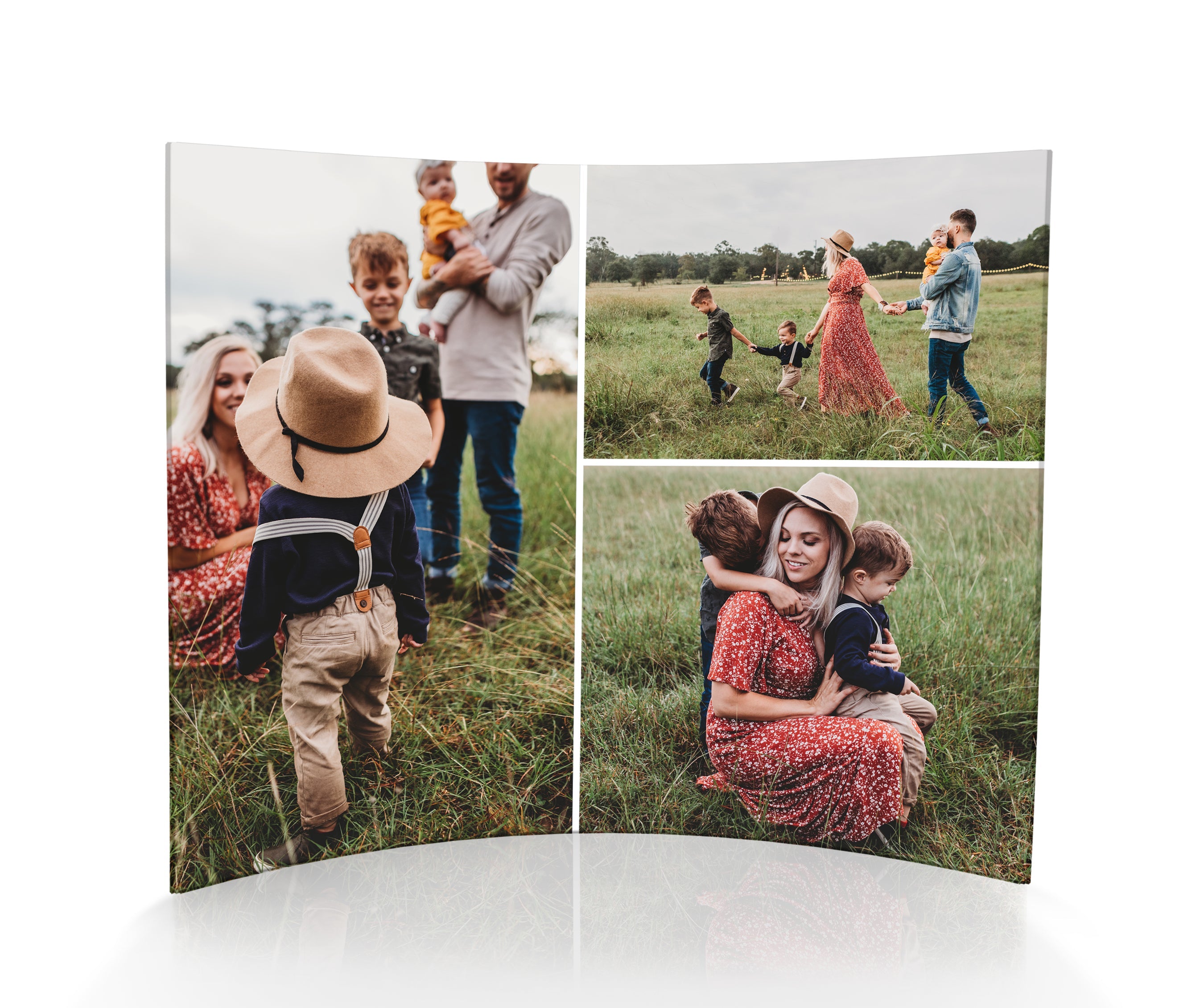 12 x 10 Curved Acrylic Print - 3 Photo Collage