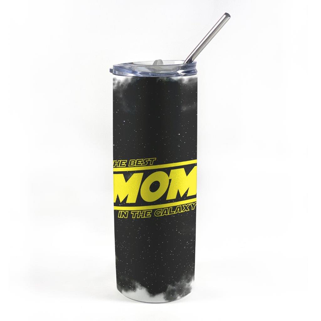 Trend Setters Originals (Galaxy Mom) 20 oz Stainless Steel Travel Tumbler (White Sparkle) with Straw SSTUMW0134