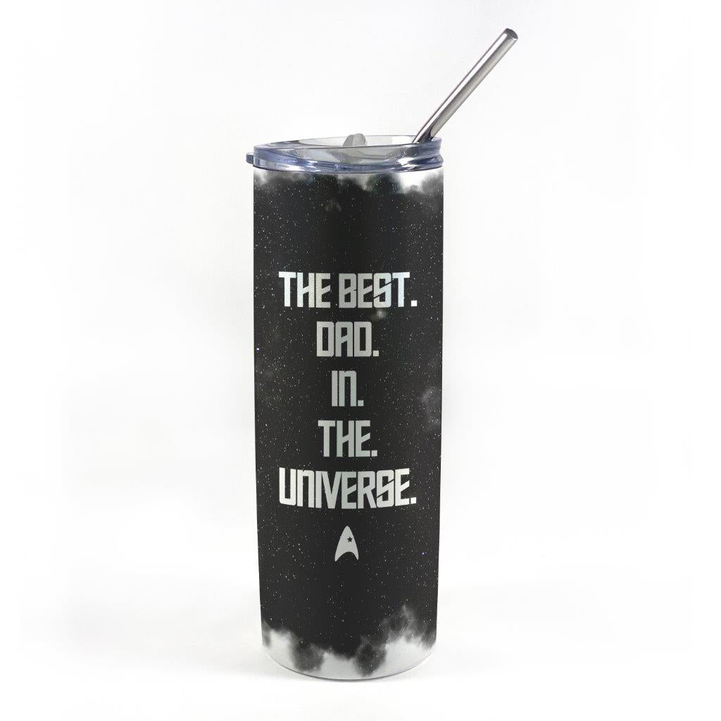 Trend Setters Originals (Trekkie Dad) 20 oz Stainless Steel Travel Tumbler (White Sparkle) with Straw SSTUMWHIS0135