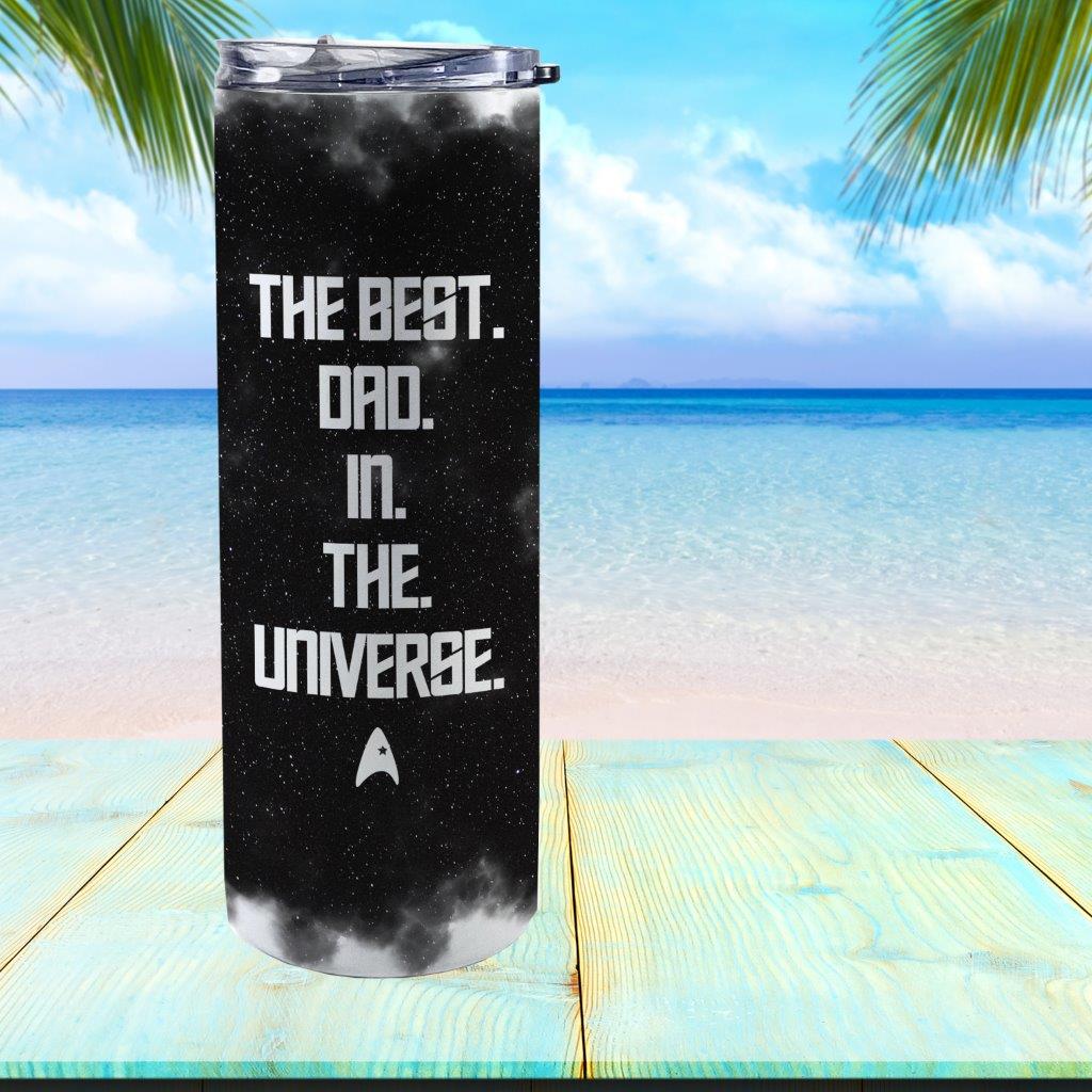 Trend Setters Originals (Trekkie Dad) 20 oz Stainless Steel Travel Tumbler (White Sparkle) with Straw SSTUMWHIS0135