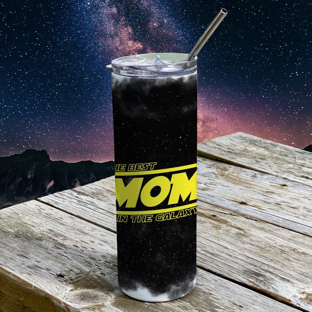 Trend Setters Originals (Galaxy Mom) 20 oz Stainless Steel Travel Tumbler (White Sparkle) with Straw SSTUMW0134