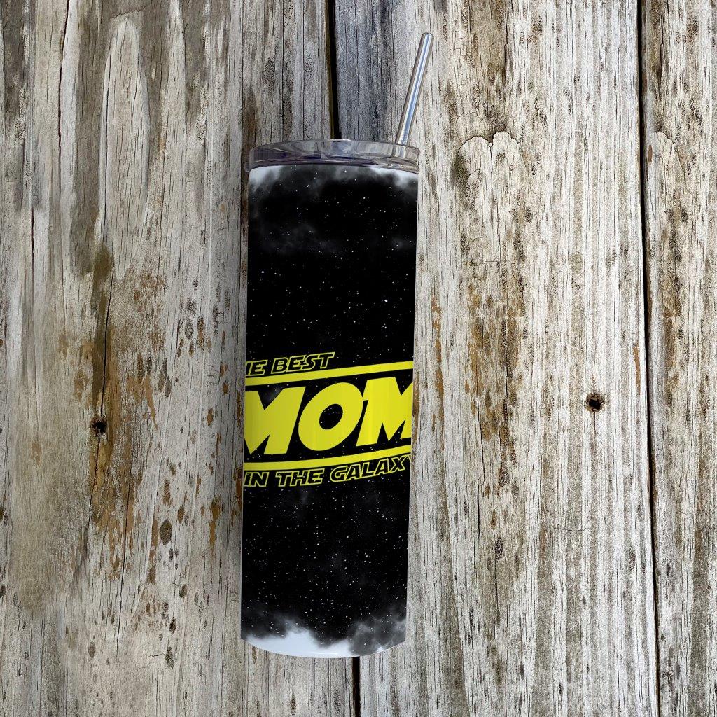 Trend Setters Originals (Galaxy Mom) 20 oz Stainless Steel Travel Tumbler (White Sparkle) with Straw SSTUMW0134