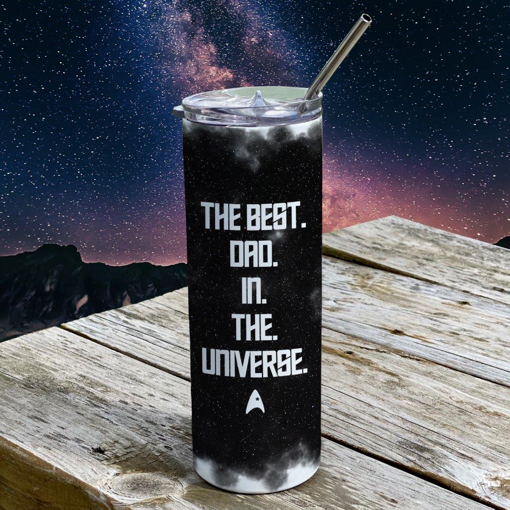 Trend Setters Originals (Trekkie Dad) 20 oz Stainless Steel Travel Tumbler (White Sparkle) with Straw SSTUMWHIS0135