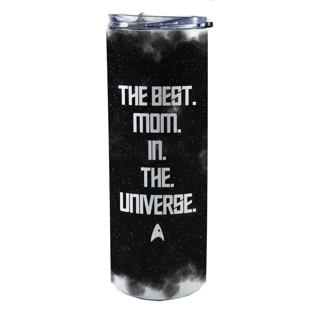 Trend Setters Originals (Trekkie Mom) 20 oz Stainless Steel Travel Tumbler (White Sparkle) with Straw SSTUMWHIS0136