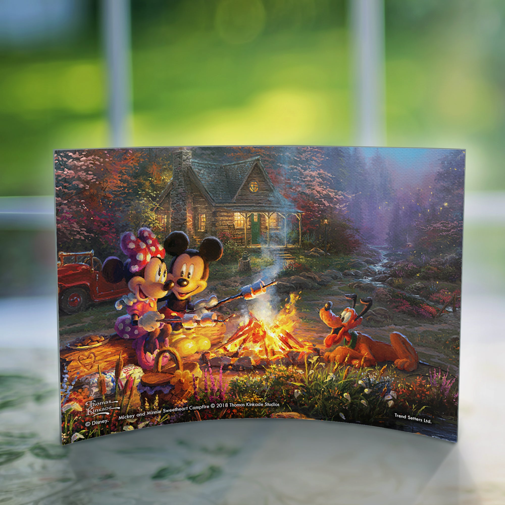 Disney (Mickey and Minnie Sweetheart Campfire) 7" x 5" Curved Acrylic Print ACP0705CUR338